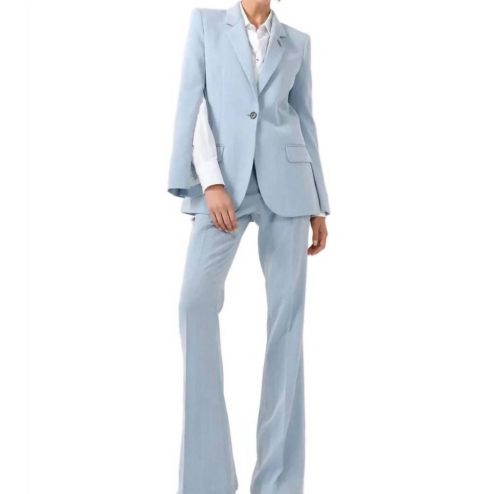 NEW BARBARA BUI herringbone fitted jacket in sky blue